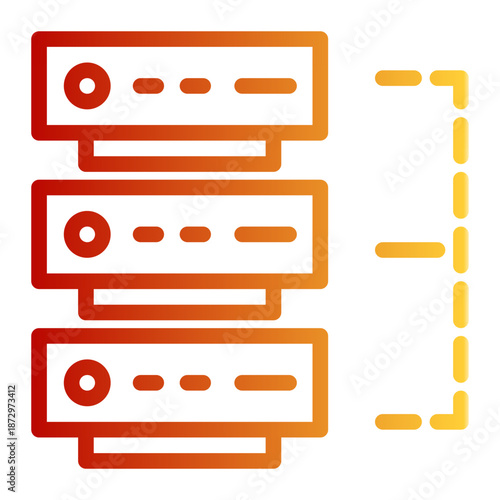 Optimize Segment Layer Server Icon from Network and Database Icon Collection (Outline Gradient style)
