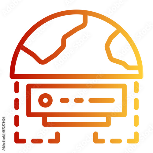 Connect Route Worldwide Networking Icon from Network and Database Icon Collection (Outline Gradient style)