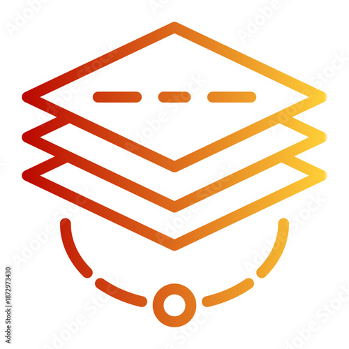 Filter Isolate Route Segment Icon from Network and Database Icon Collection (Outline Gradient style)