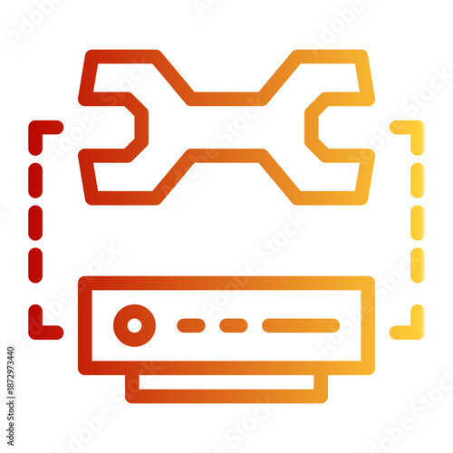Repair Update Schedule Maintenance Icon from Network and Database Icon Collection (Outline Gradient style)