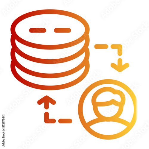 Configure Monitor Authorize Administrator Icon from Network and Database Icon Collection (Outline Gradient style)