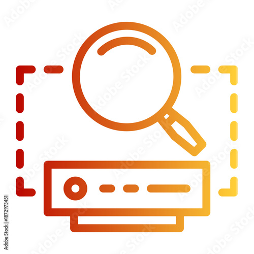 Query Locate Filter Find Icon from Network and Database Icon Collection (Outline Gradient style)