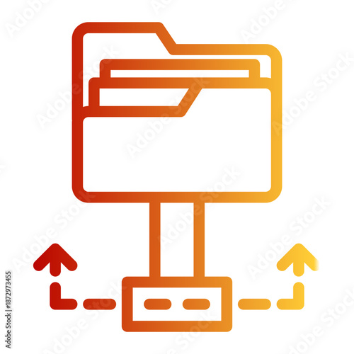 Access Link Share Map Icon from Network and Database Icon Collection (Outline Gradient style)