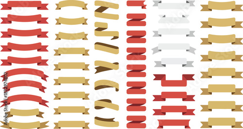 A collection of vibrant red satin ribbons in various flowing shapes and styles
