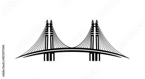Modern Cable Stayed Bridge Structure Architectural Design.