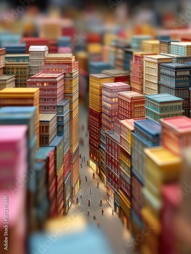 Colorful miniature city wit...
