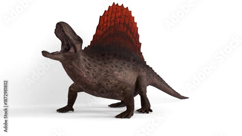 dimetrodon on white background