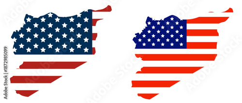 Iran Map with United States Flag Overlay, Nuclear Issue and Sanctions Policy, US–Iran Relations and Middle East Geopolitics