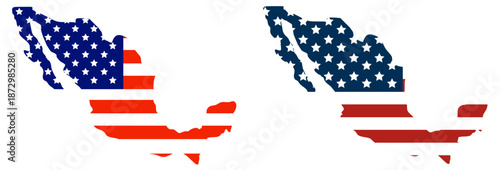 Mexico Map with United States Flag Overlay, US–Mexico Relations and Border Policy, Migration Trade and Security Issues