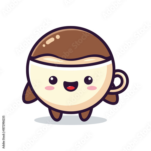Cute Coffee Cup Character Illustration