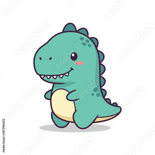 Cute Cartoon Dinosaur Illustration