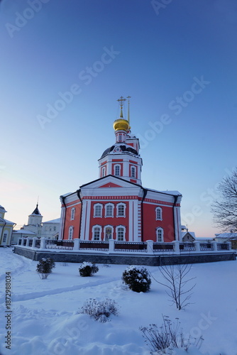 Winter evening at the monastery chapel