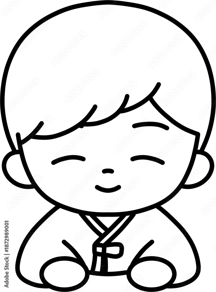 Obraz premium 세배 남 흑백