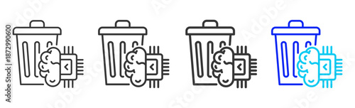 digital settlement icon set collection creative outline style for electronic data interchange with multiple thickness variations suitable for business system workflow integration
