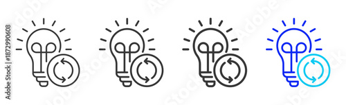 remote gateway icon set collection creative outline style for electronic data interchange with multiple thickness variations suitable for business system workflow integration