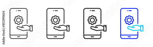document approval icon set collection creative outline style for electronic data interchange with multiple thickness variations suitable for business system workflow integration