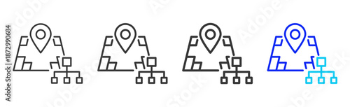 trade record icon set collection creative outline style for electronic data interchange with multiple thickness variations suitable for business system workflow integration