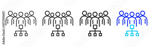 invoice flow icon set collection creative outline style for electronic data interchange with multiple thickness variations suitable for business system workflow integration