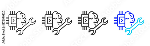 cycle validation icon set collection creative outline style for electronic data interchange with multiple thickness variations suitable for business system workflow integration