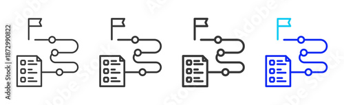energy ledger icon set collection creative outline style for electronic data interchange with multiple thickness variations suitable for business system workflow integration
