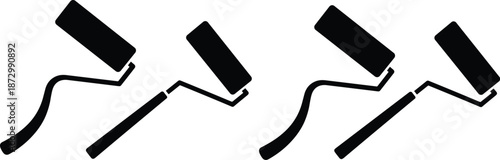 Paint roller silhouette, black icon, painting tool, renovation equipment, wall decor, vector graphic, DIY symbol, construction, home improvement, illustration