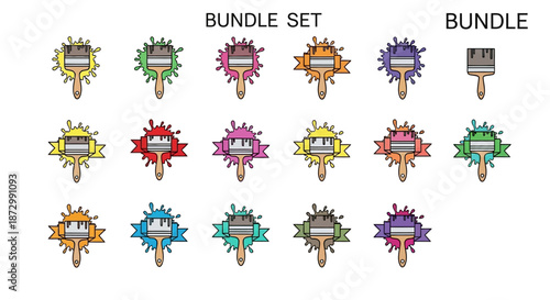 Colorful Badge Icons Set with Labels.