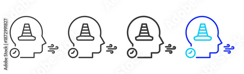 record ledger icon set collection creative outline style for electronic data interchange with multiple thickness variations suitable for business system workflow integration