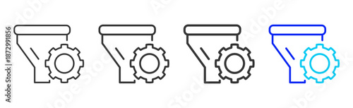 smart billing icon set collection creative outline style for electronic data interchange with multiple thickness variations suitable for business system workflow integration