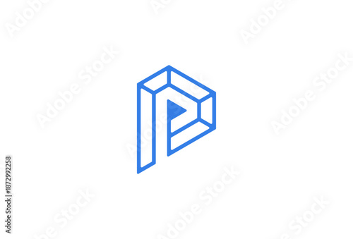 initial letter P Diamond Play Button logo, letter P with diamond and play icon combination, usable for branding and business logos, Jewelry Logo Design Template, vector illustration