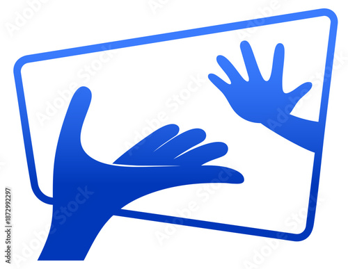 Remote Help Hands Logo for Online Support Organization — Helping People Through Digital Communication, Care and Assistance Services