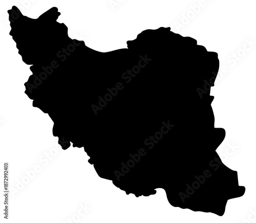 Iran map silhouette, country outline