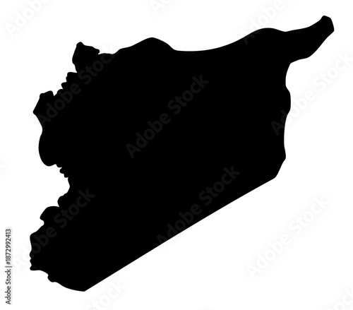 Syria map silhouette, country outline