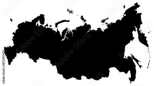 Russia map silhouette, country outline