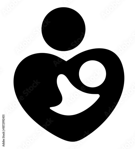Parent and Baby Heart Logo, Child and Family Support Symbol, Parenting and Mental Health Organization Icon