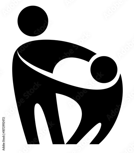 Adult and Child Care Logo, Family Support and Parenting Help Symbol, Child Welfare Organization