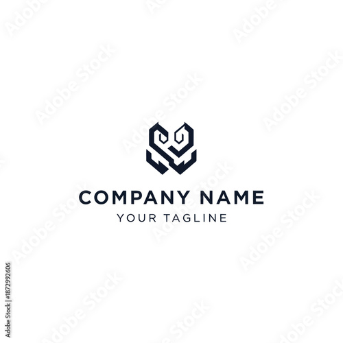 Company Logo Template with Geometric Design.