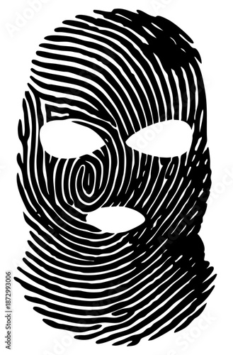 Fingerprint Balaclava Mask, Criminal Identity and Forensic Investigation