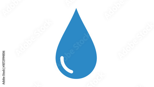 Blue Water Drop Icon Symbol.