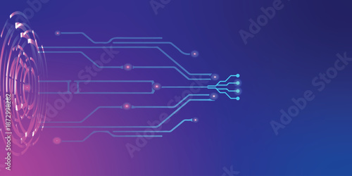 Futuristic Digital Data Flow Network Background