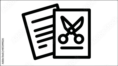 Coupon or Voucher Icon with Scissors and Paper for Discount Deals and Promotion Vector Graphic Element