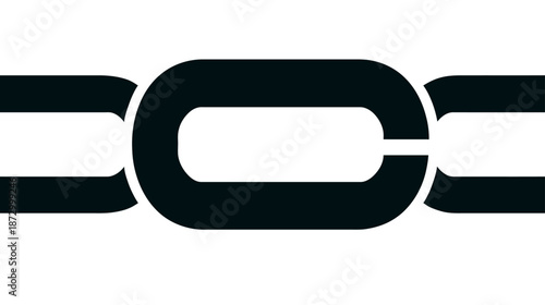 Abstract dark grey interconnected oval shapes forming a seamless chain pattern on a white background, representing connection and unity