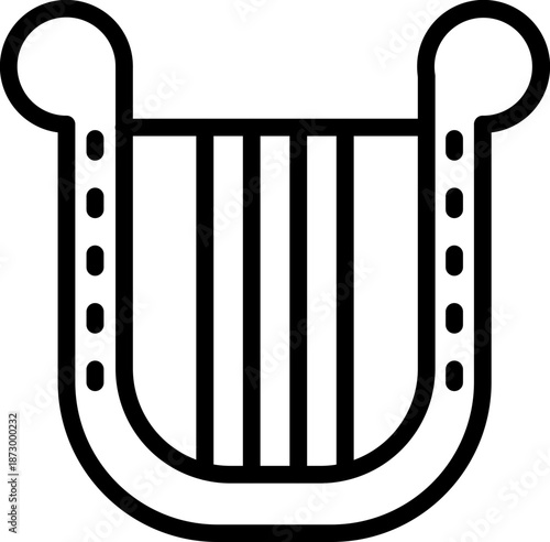 Lyre Line Icon, Ancient Musical Instrument, Greek Harp, and Music Symbol, Lyre Outline Icon , Classical Instrument, String Music, and Cultural Heritage, Lyre Vector Icon, Ancient Lyre, Music History