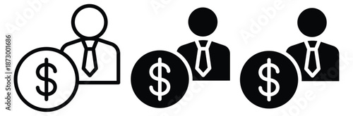 Business people investing money and growing wealth together,Investors vector icon design. Financial Investor sign.  Businessman investor signs. Investors icon