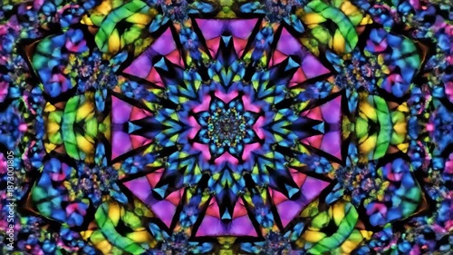 Vibrant Kaleidoscope Patterns in Motion.