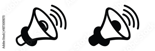 Sound speaker icons with sound waves emitting,Sound volume icons set vector illustration, Speaker Set Icon, Sound Icon, Volume level icons increases and decreases, speaker sign, audio control icon set