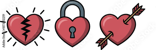 “Black Anatomical Human Heart Vector Set – Medical, Love, Cardiology and Tattoo Style Illustration”