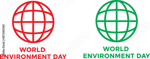 Celebrate World Environment Day with eco-friendly featuring globe icons