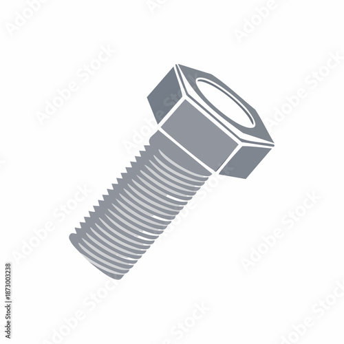 A detailed illustration of a hexagonal bolt with threaded shaft, representing mechanical components and engineering solutions for construction and industry