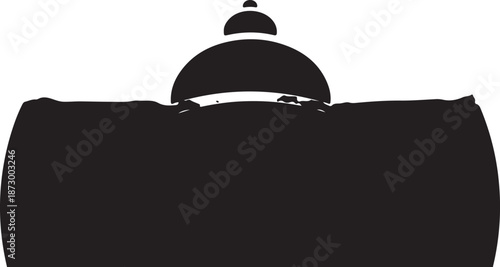 Black Handbag Silhouette with Handle and White Background Illustration