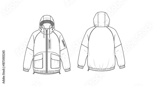 Men short sleeve casual shirt technical fashion illustration, front and back view, classic apparel design template, everyday topwear, cad drawing flat vector